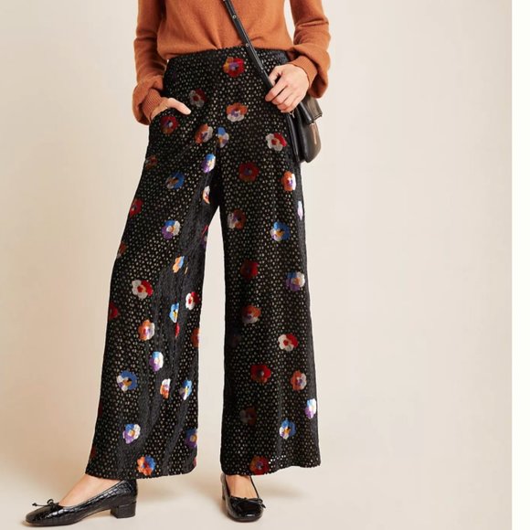 Anthropologie Pants - NWT anthropologie pasquette velvet wide-leg pants